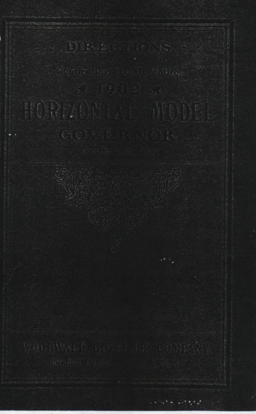 1902 WOODWARD GOVERNOR CATALOGUE FOR MODEL B and F MANUAL. 